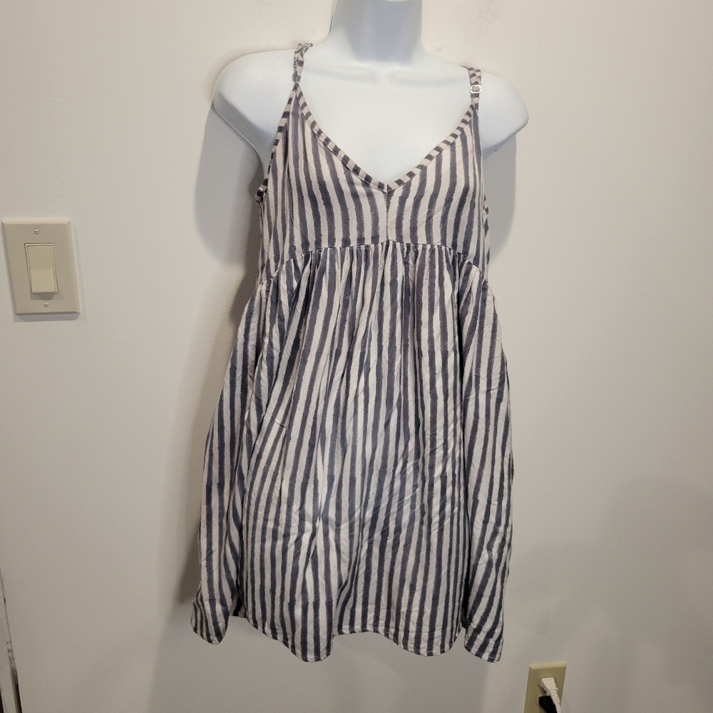Emerson Fry Size Xs/s Gray Striped Dress Flawed